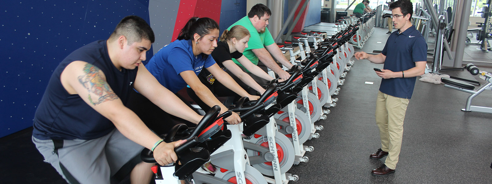 Image of students using exercise bicycles