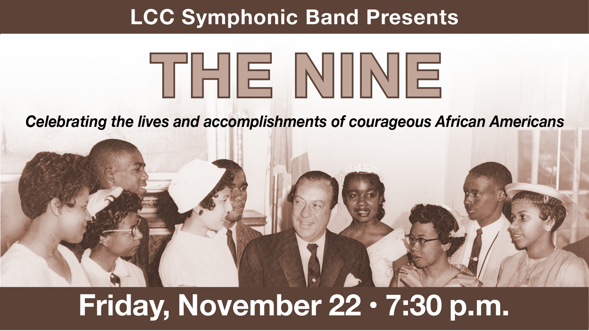 LCC Symphone Band "The Nine" performance on November 22, 2024 at 7:30pm in the LCC RCA Wollenberg