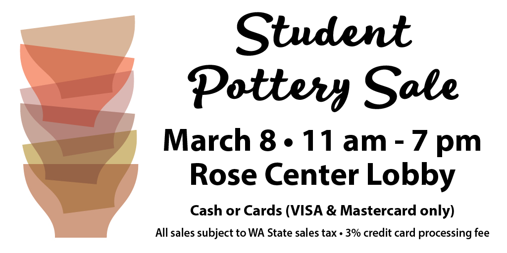student pottery sale March 8th, 11am-7pm