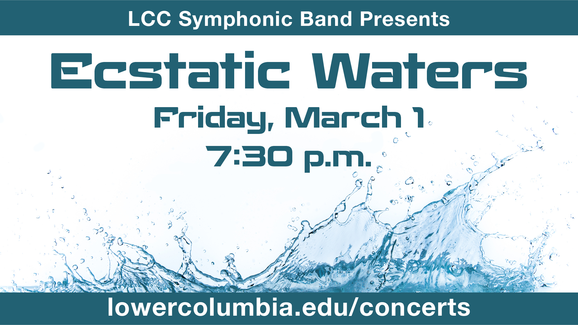 Ecstatic Waters Posters: March 1 at 7:30pm