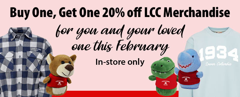 February merchandise sale at the LCC bookstore