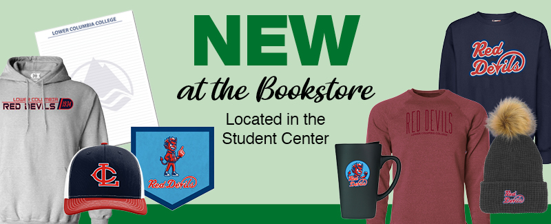 new items available in the bookstore. Winter gear, sweaters, hoodies, hats, and more