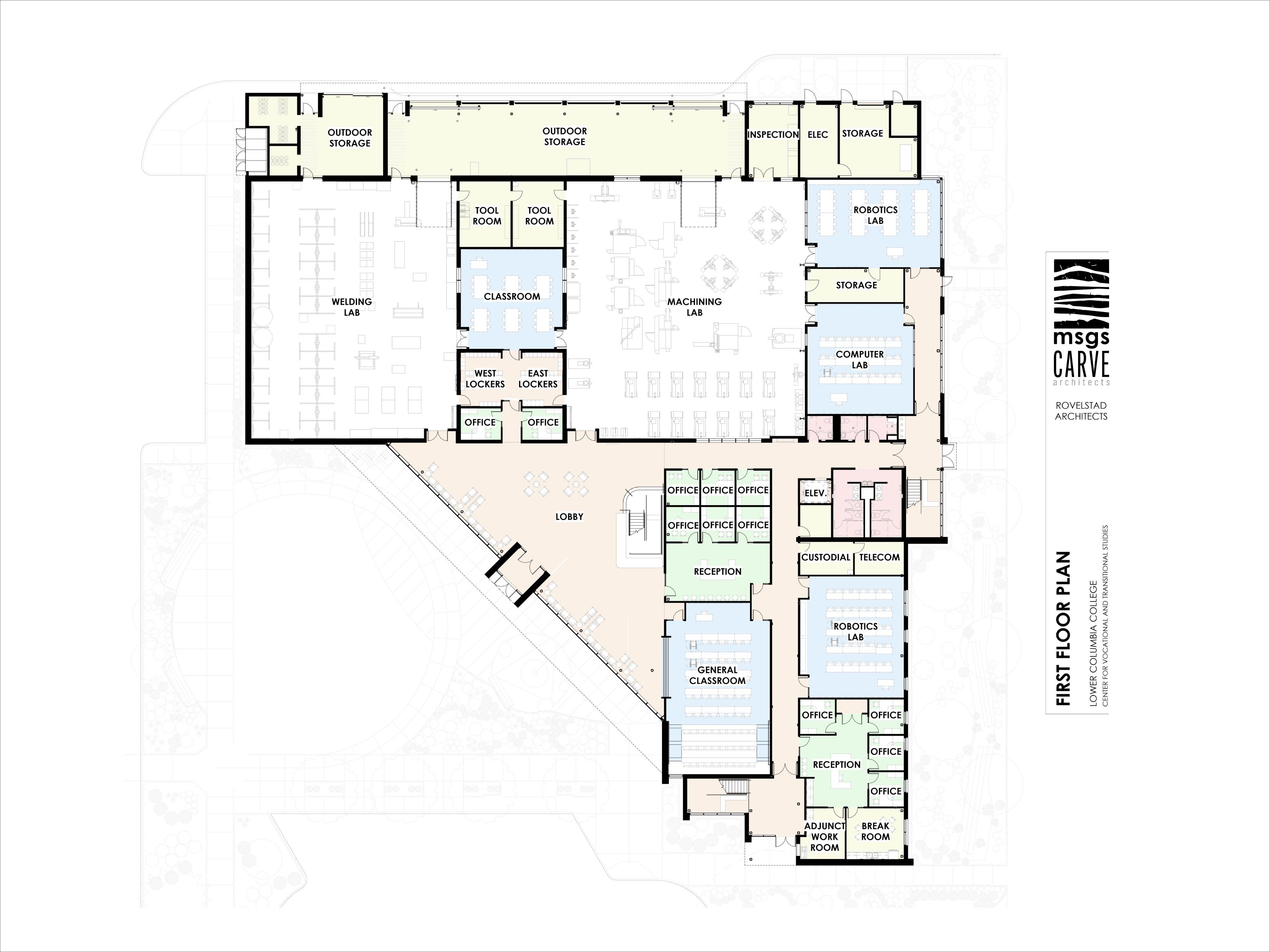 First Floor Plan vocational building first floor floor plans