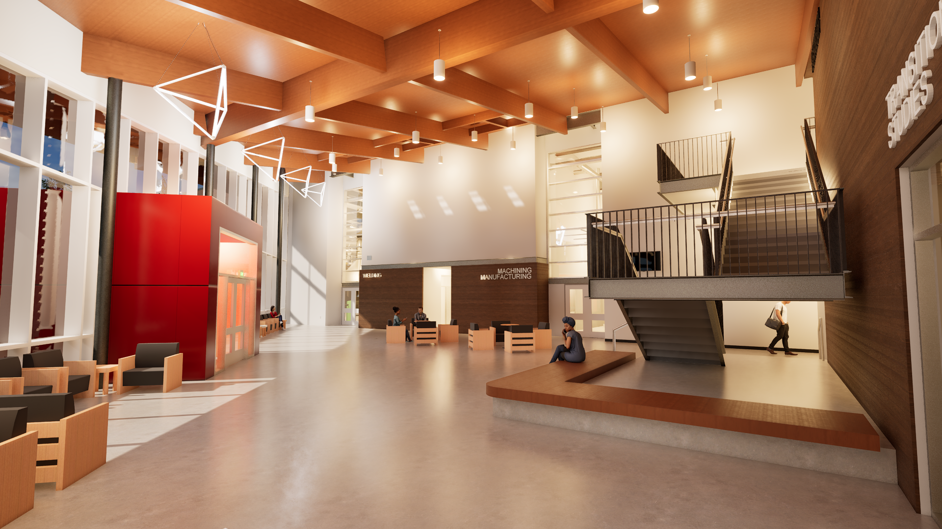 Lower Columbia College Vocational Building Maint Lobby Engineering Mock-up