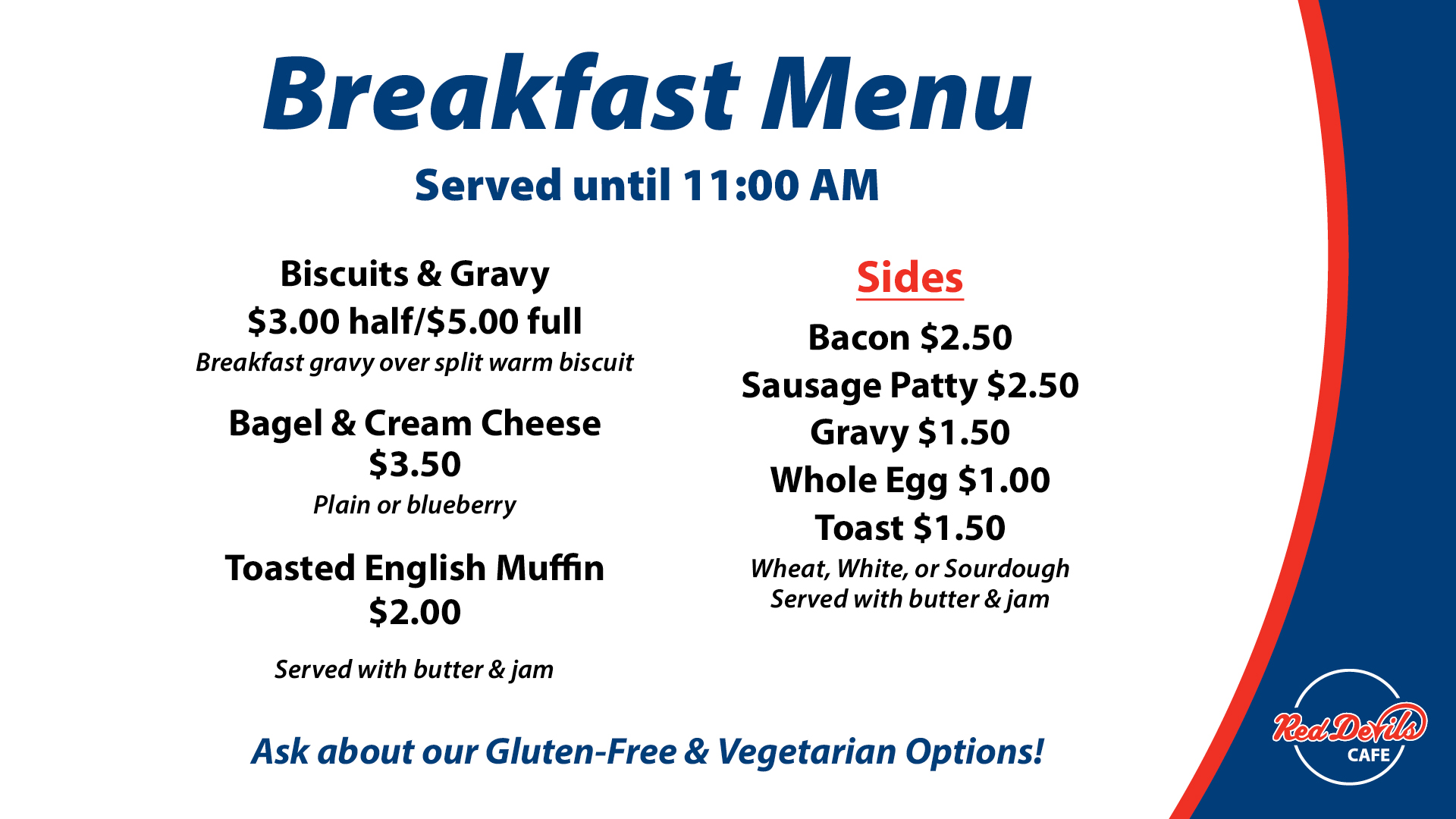 breakfast menu