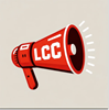 red megaphone with LCC on it
