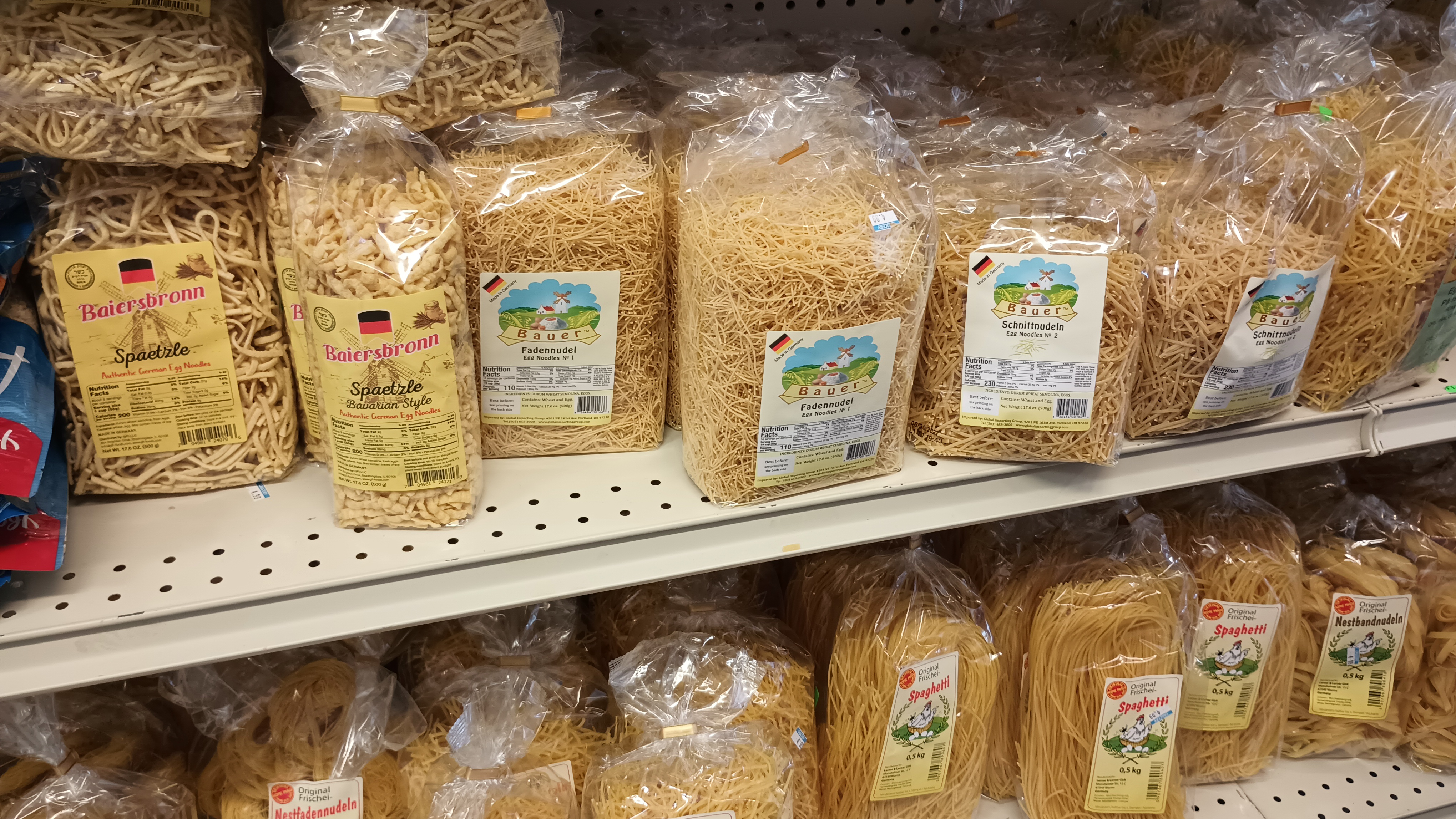 German Brand of dried spaghetti noodles at the grocery store