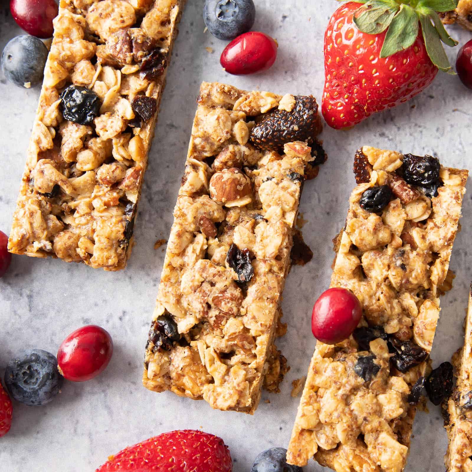 granola bars on a table