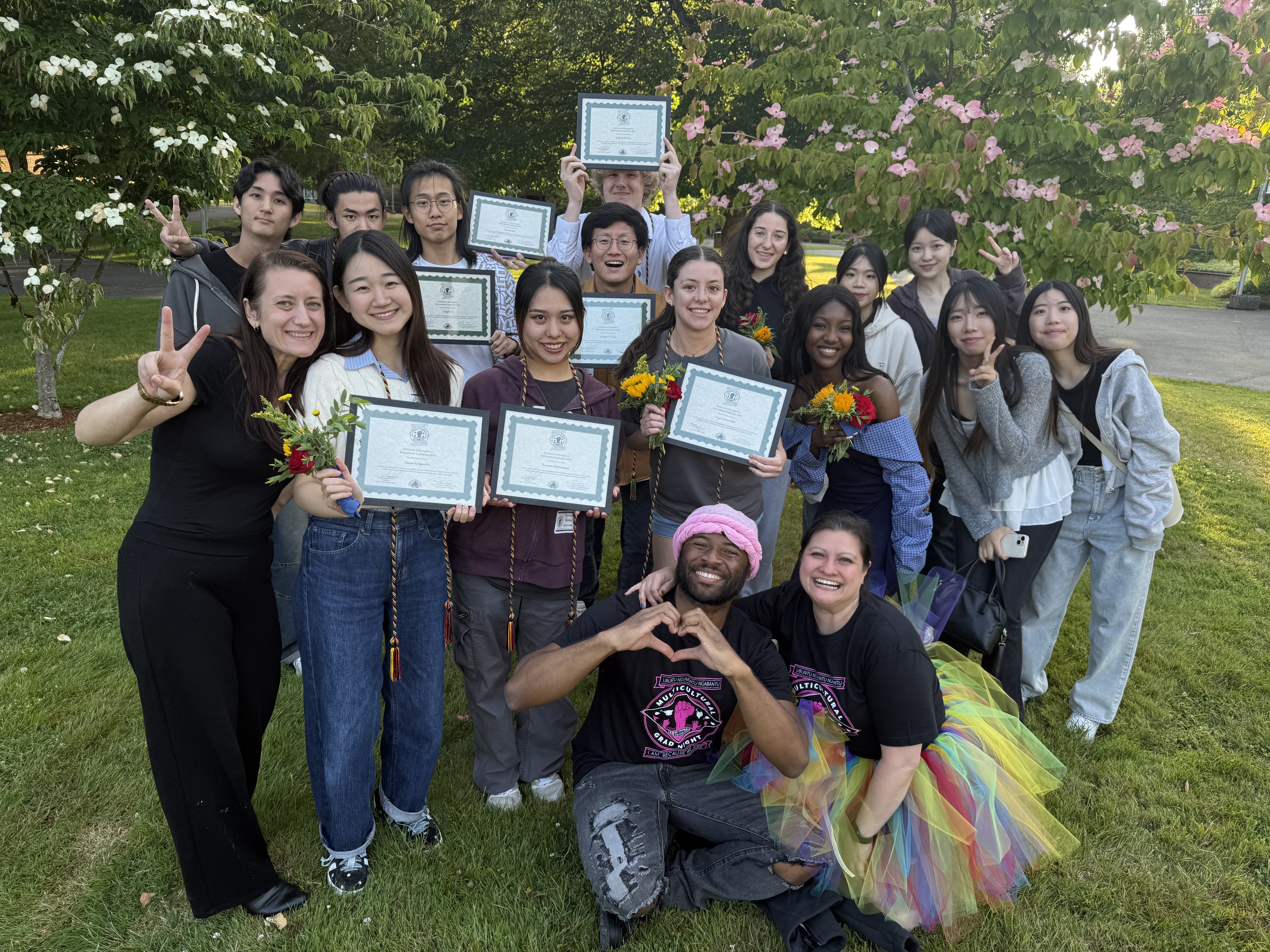 International Program students with their teachers at multicultural night