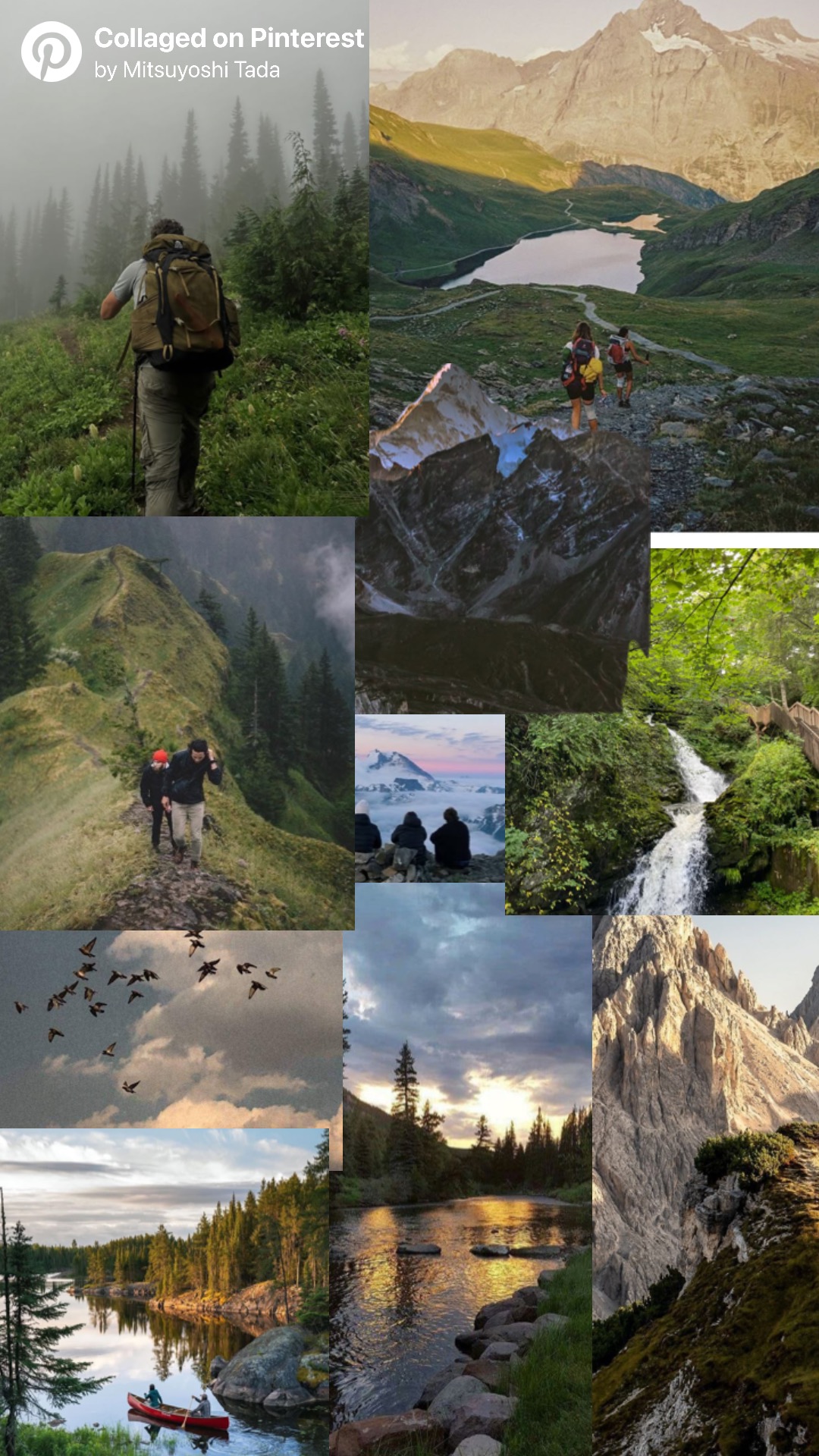 A collage of hiking photos