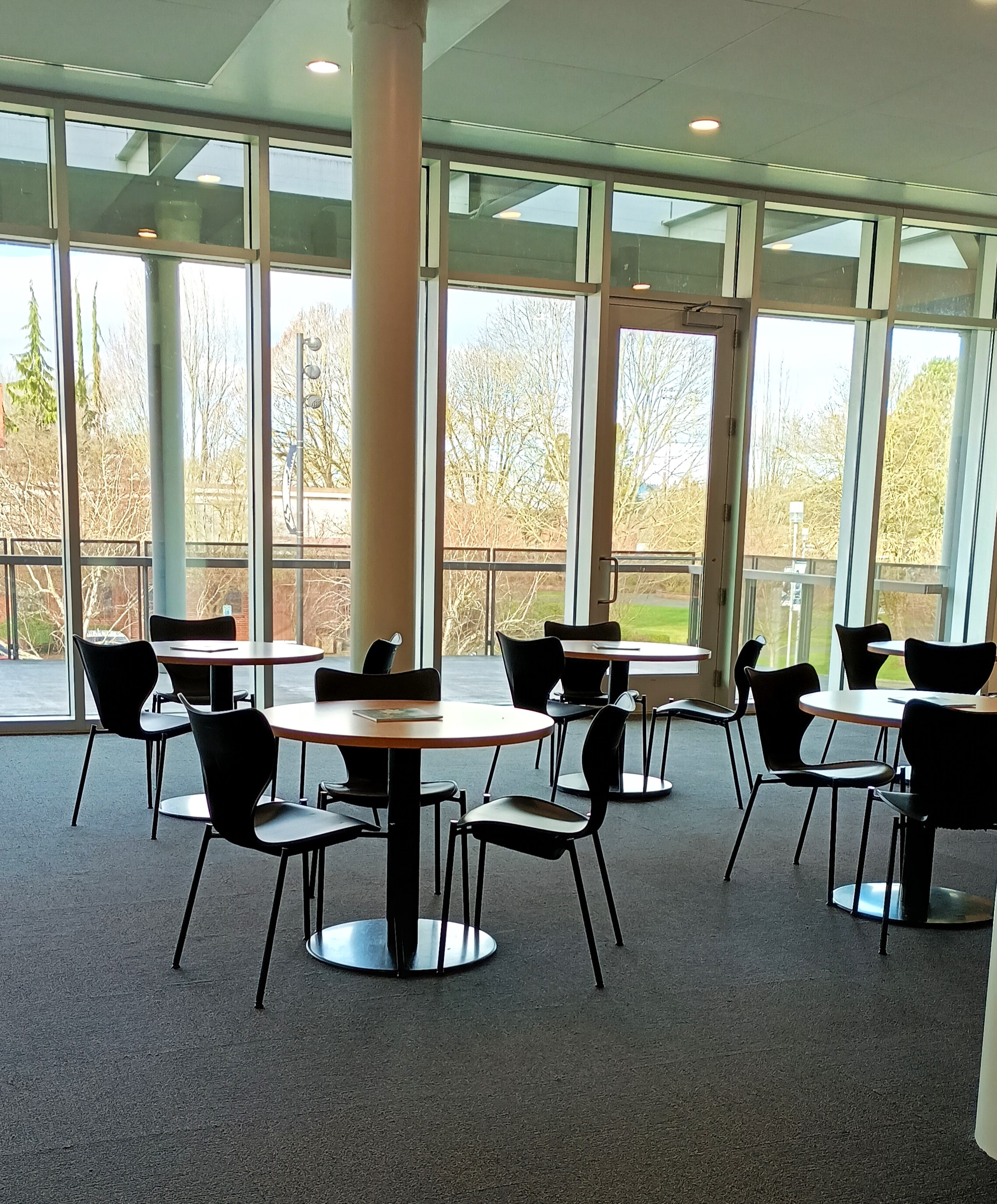 Rose Center for the Arts second floor study tables