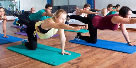 Students in Yoga class