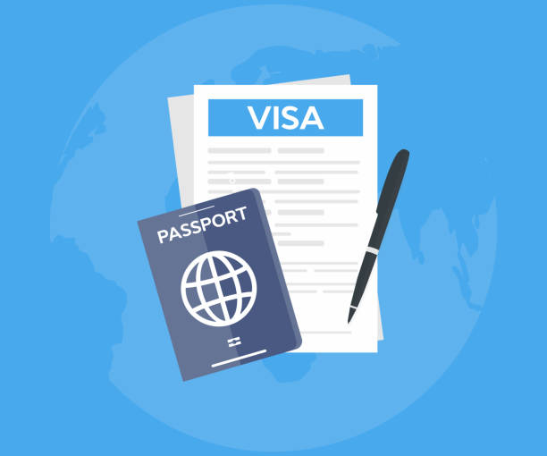 graphic of student visa and passport
