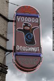 Voodoo Donuts in Portland Oregon on a clowdy day