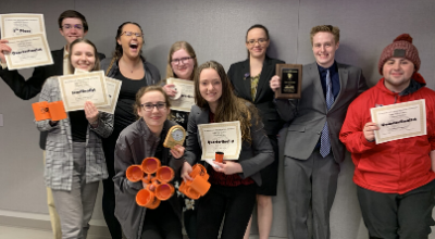 The team won the 2-year college division and earned the most overall sweepstakes points at the Earl Wells Memorial Speakeasy.