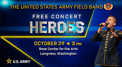 Our campus is hosting the U.S. Army Field Band to provide a FREE concert in the RCA Wollenberg Auditorium on Sunday, October 29th.  