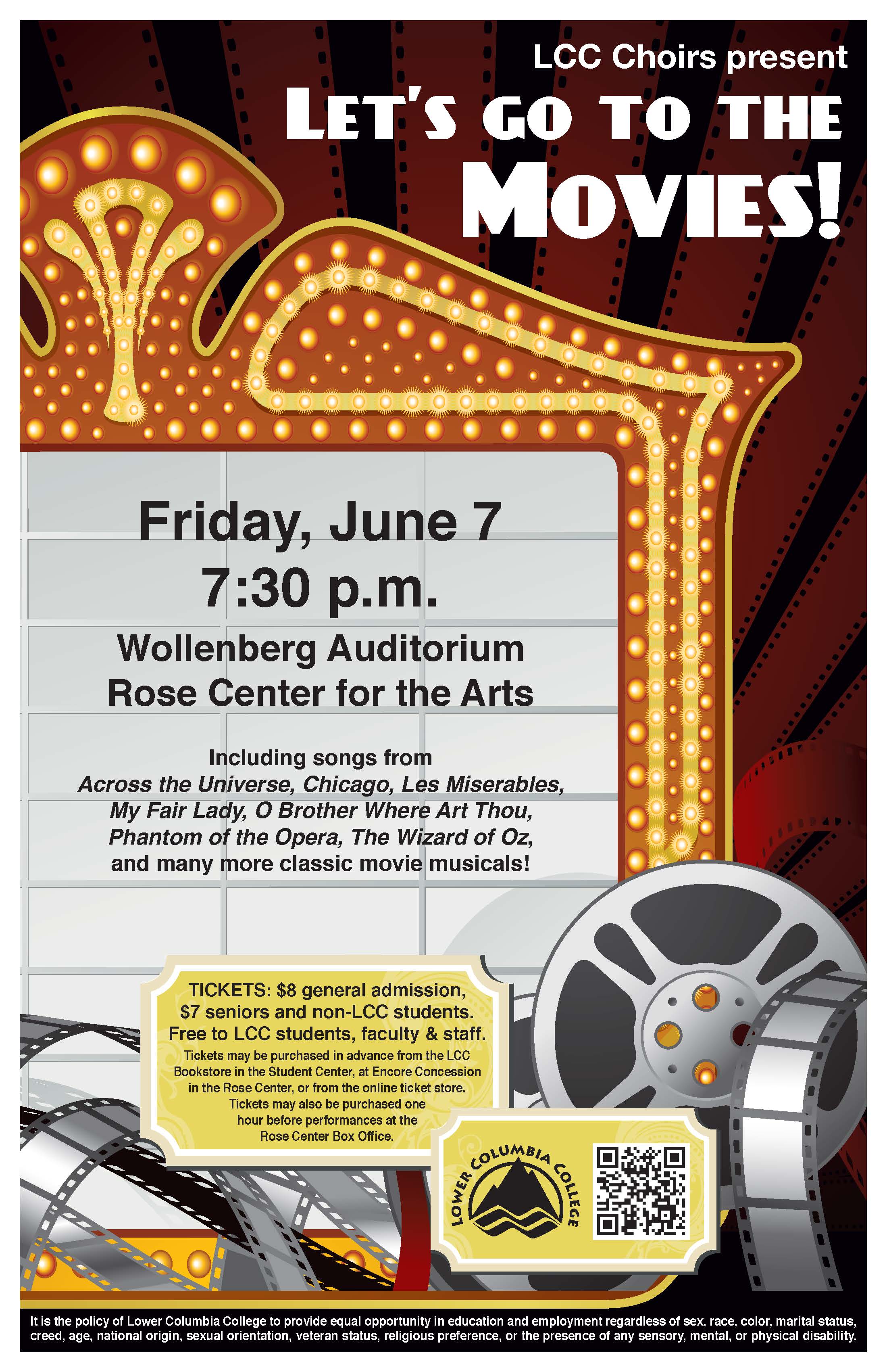 LCC Choirs concert poster depicting a marquee.