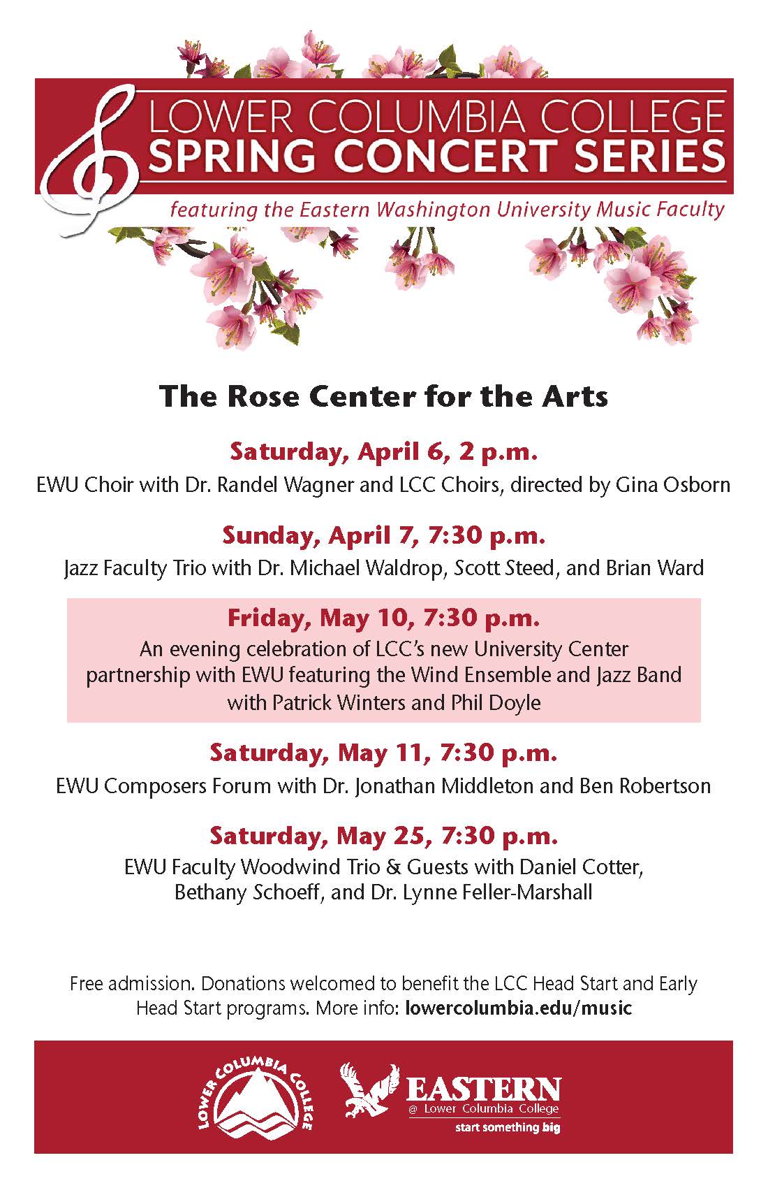 LCC Spring Concert Series concert poster.