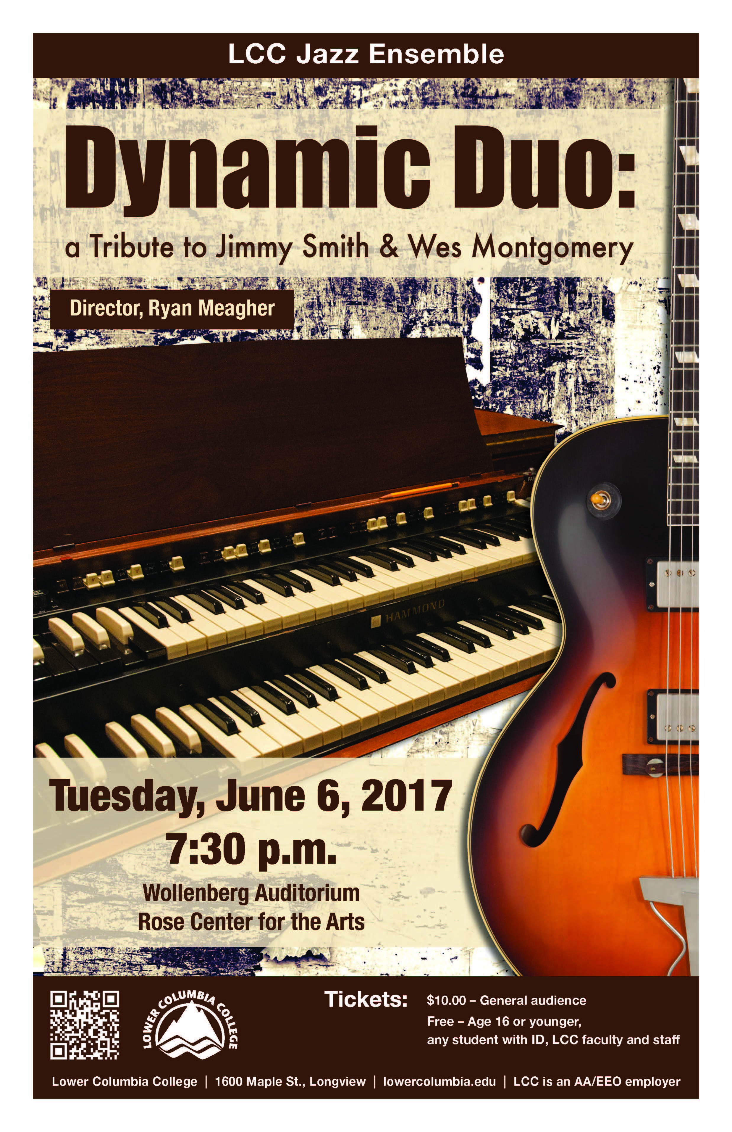 Dynamic Duo concert poster depicting a piano and a guitar.