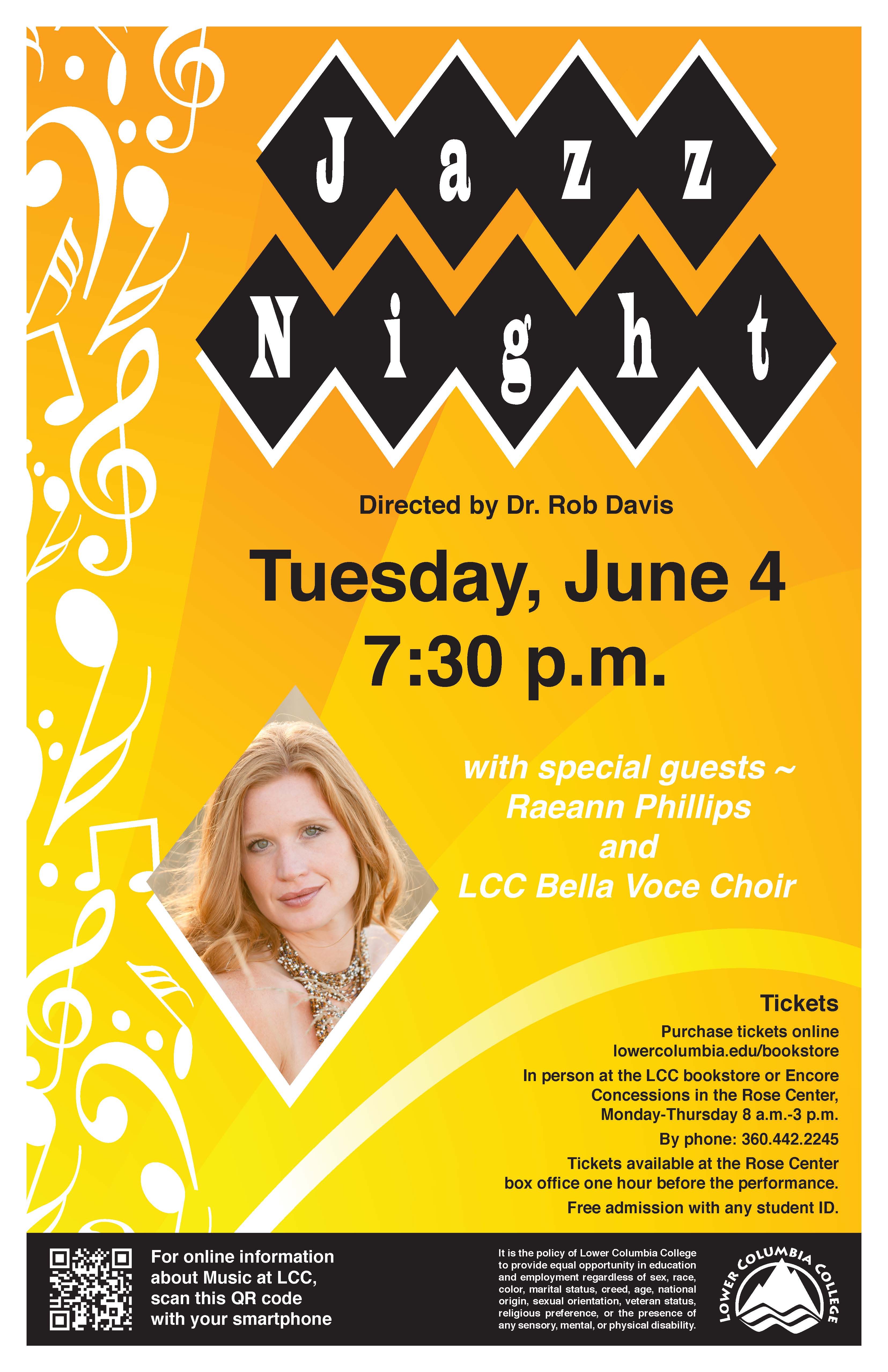 Jazz Night Spring 2013 concert poster.