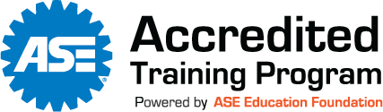 ASE Accredited Training Program powered by ASE Education Foundation official logo