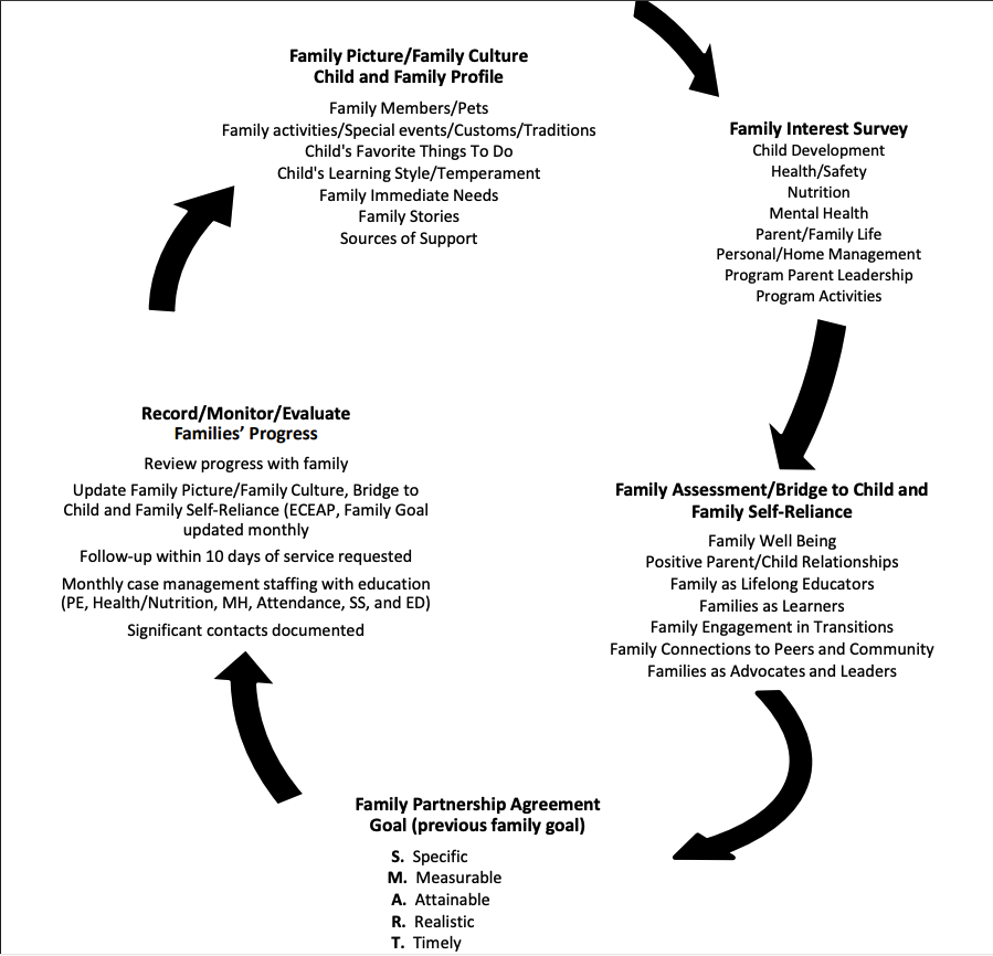 Family Partnership development cycle, a visual representation of the information above.