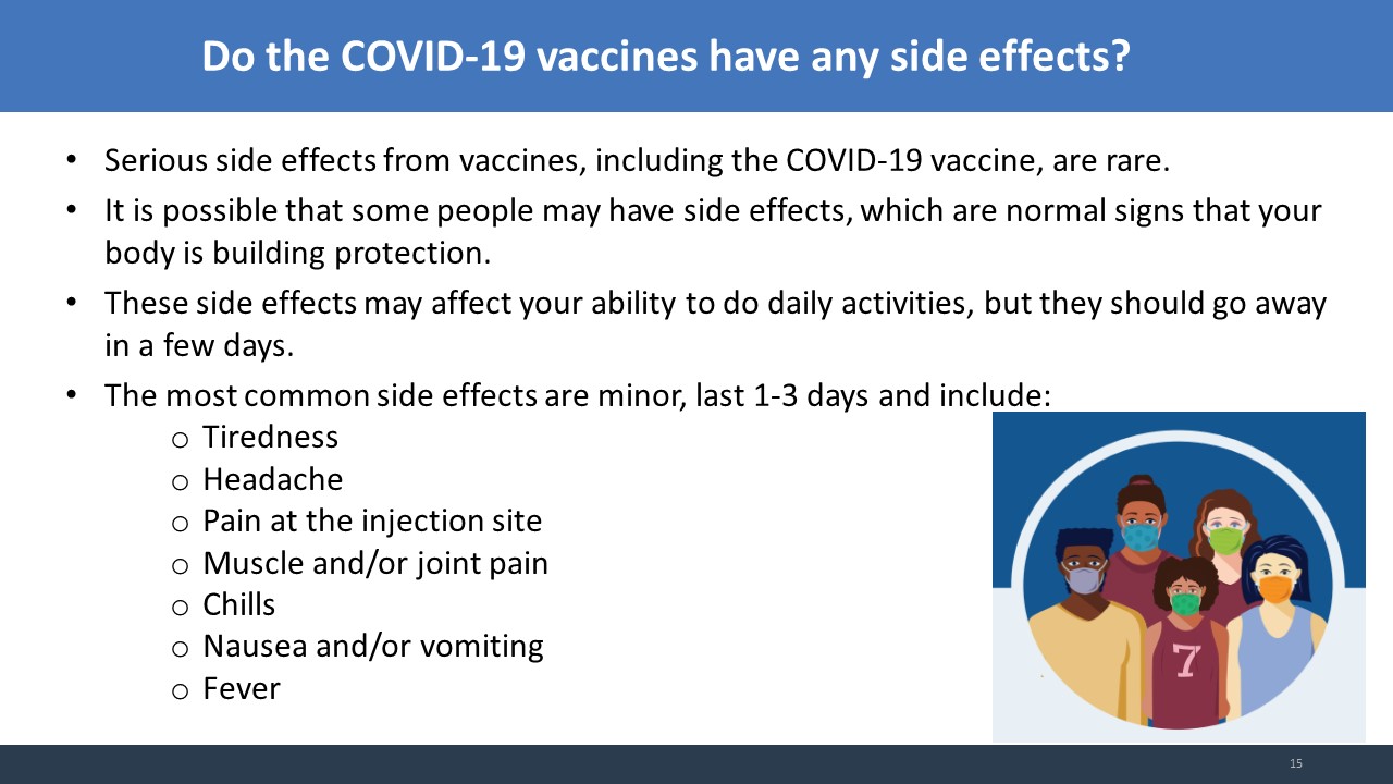 Slide 15 Covid vaccine information