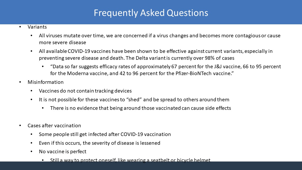 Slide 17 Covid vaccine information
