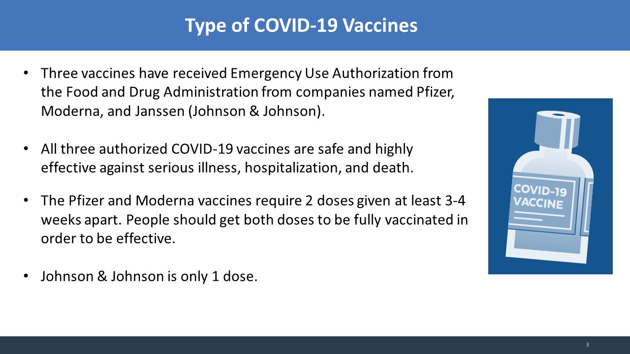 Slide 8 Covid vaccine information