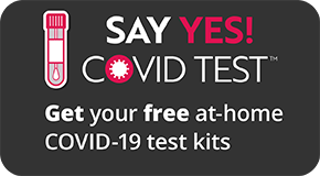 black say yes button, click to get free covid test