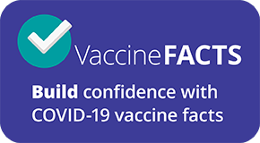 blue vaccine facts button