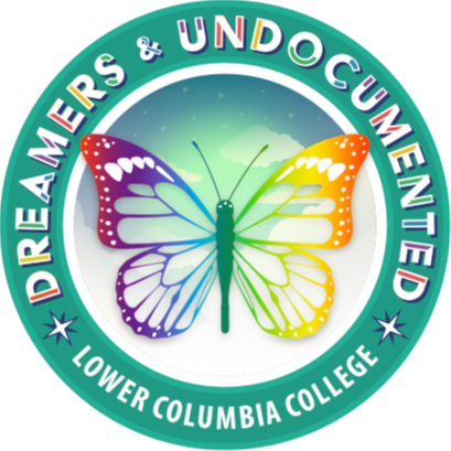 DREAMers and undocumented students allies. A rainbow colored monarch butterfly
